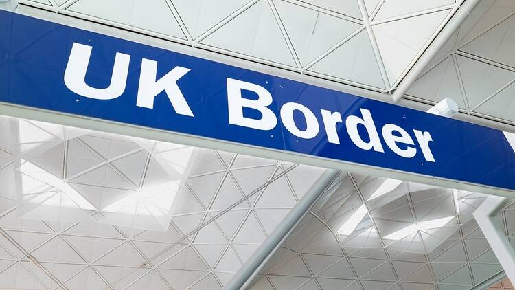 UK Border sign at a British airport