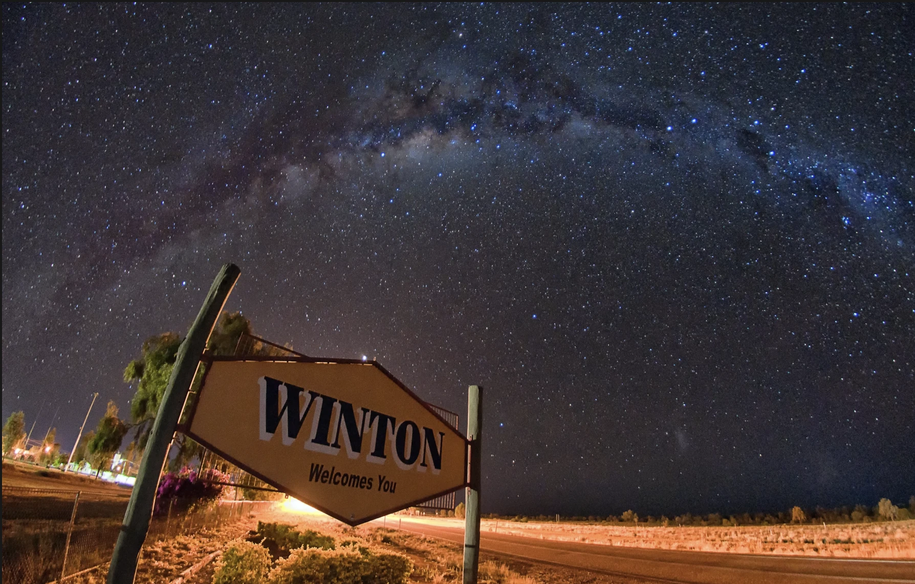 starry sky over Winton in Queensland