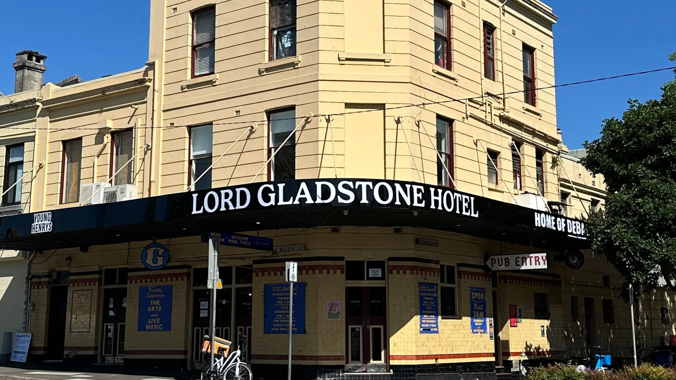 Out the front of The Lord Gladstone