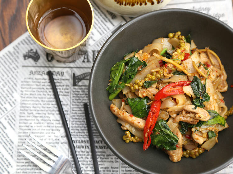 Pad kee mao (drunken noodle)