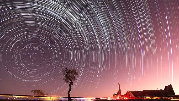Stars and trails over the Gondwana Stars Observatory (Dark Sky Sanctuary) by 