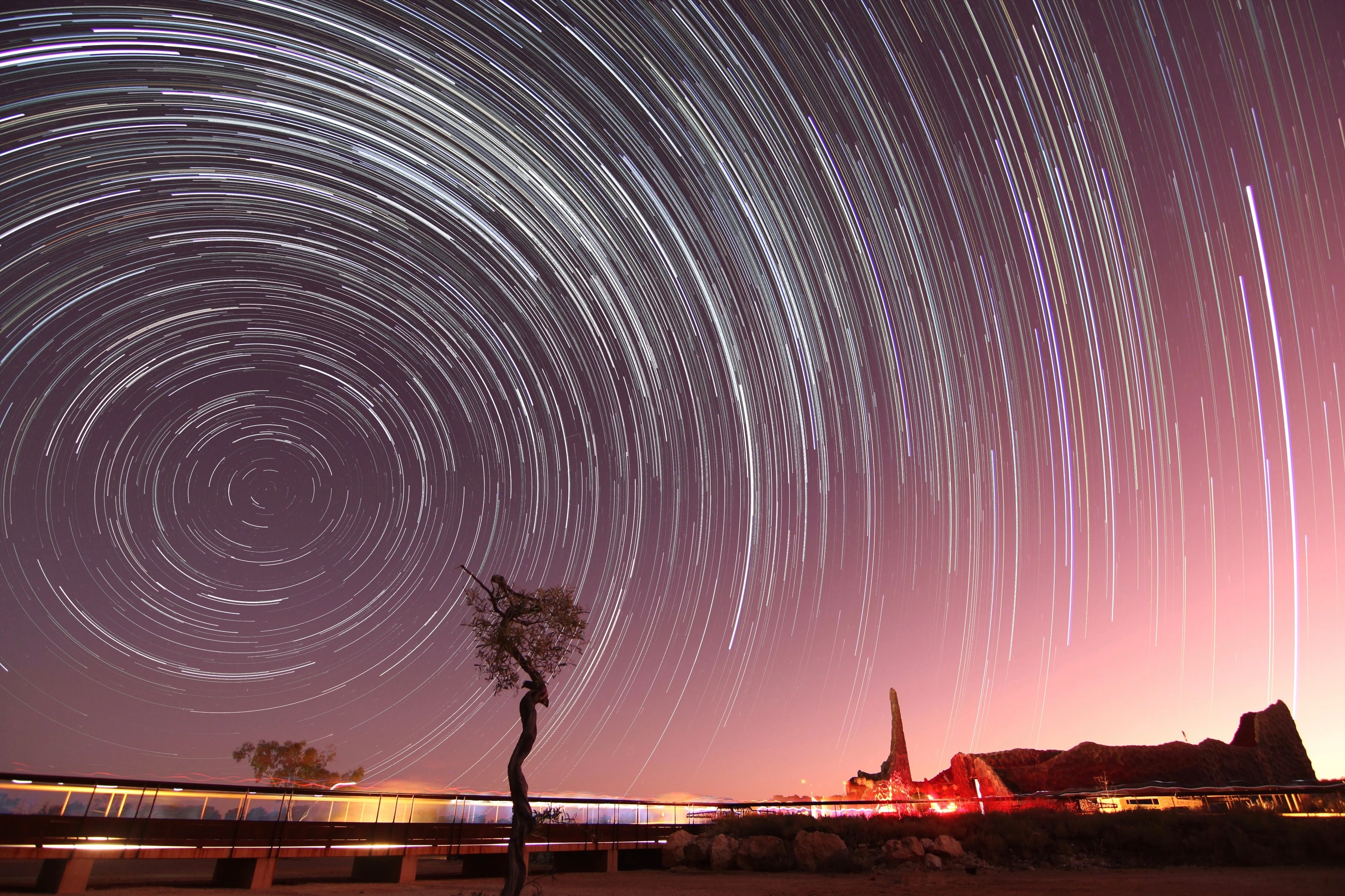 Stars and trails over the Gondwana Stars Observatory (Dark Sky Sanctuary) by 