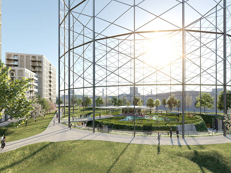 This south London gasholder could be turned into a public swimming pool