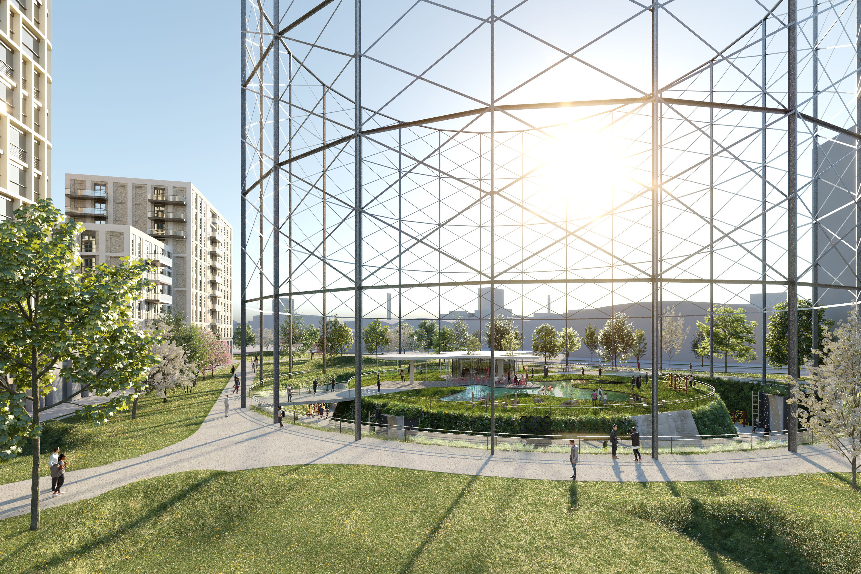 South London Gasholder Could Become Unique Public Swimming Pool