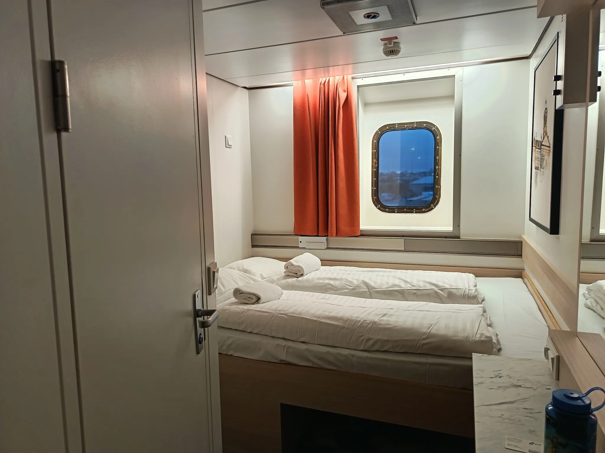 The cabins inside the Newcastle to Amsterdam ferry