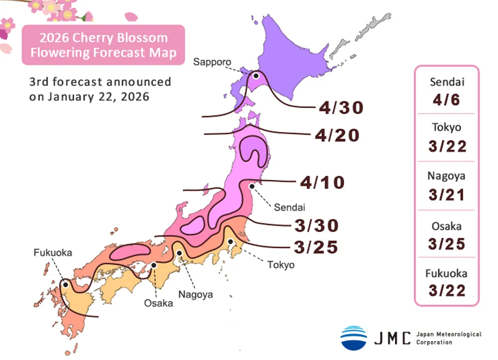 Sakura forecast 2026 third update