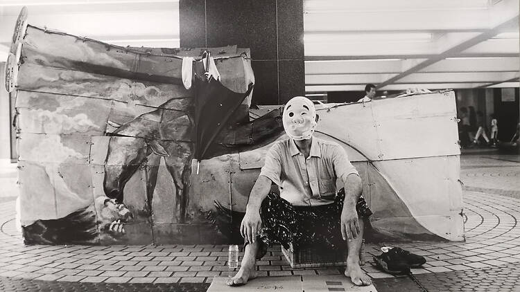 Photo from Sakokawa collection, man wearing mask Photo from Sakokawa collection, man wearing mask