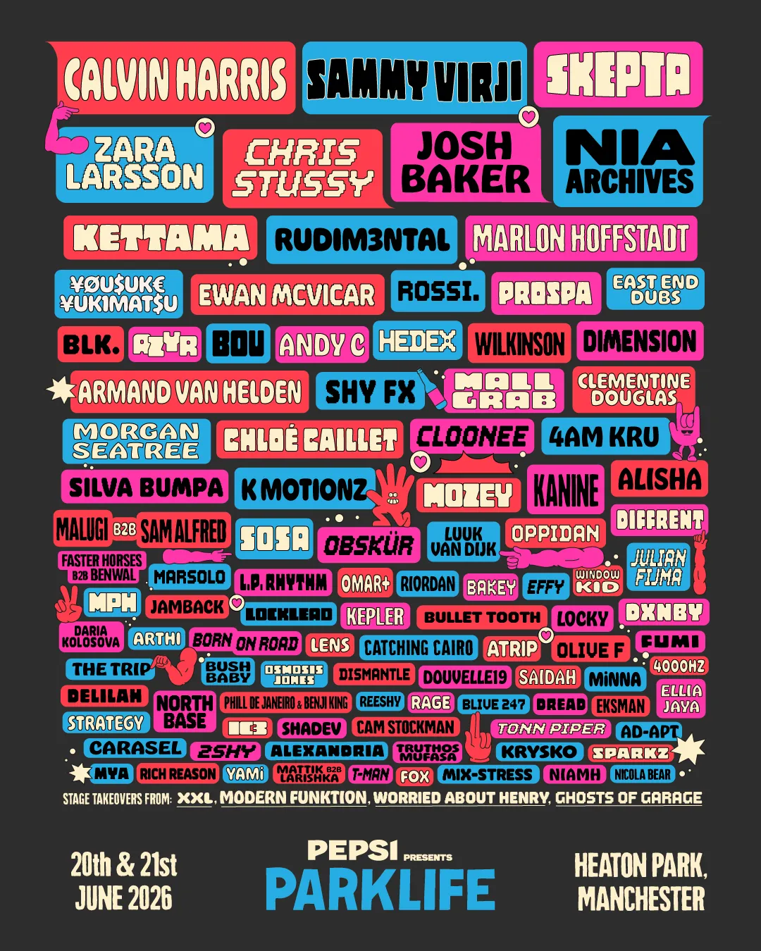 Parklife festival 2026 lineup poster