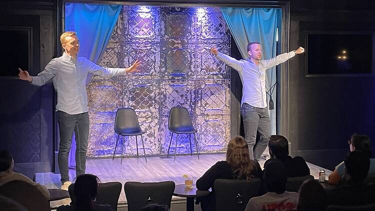 Sully Finlay and Callan Harrington perform at the Den Theatre.