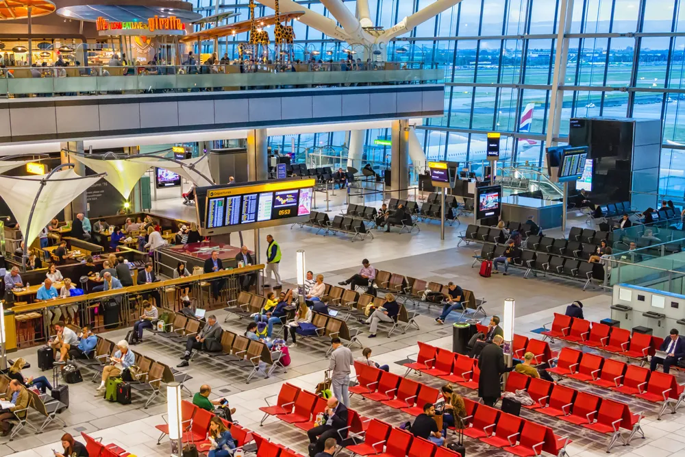 London Heathrow departure lounge
