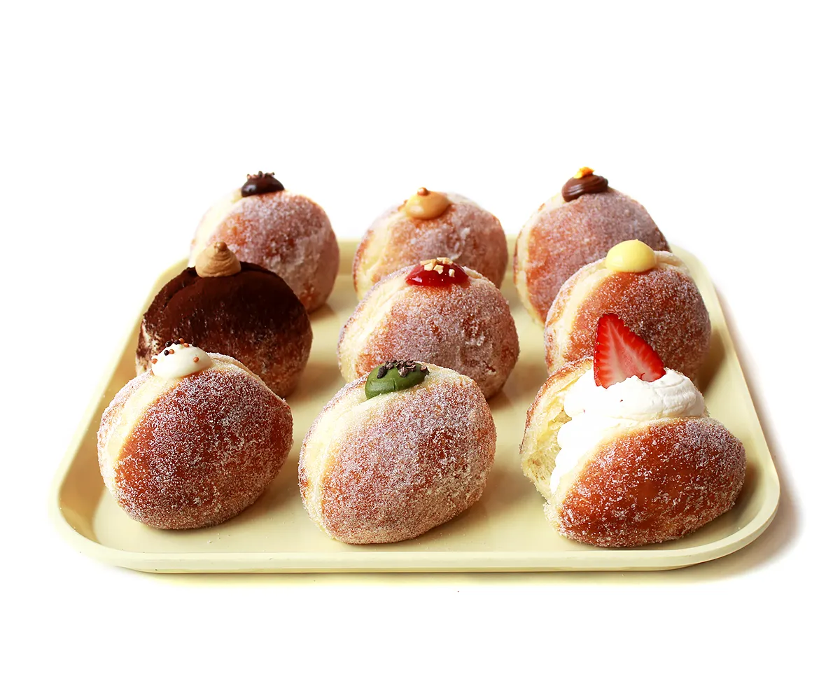 A tray of Mello donuts