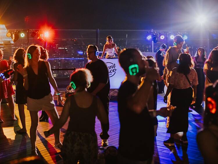 Put on your dancing shoes and headphones for Silent Disco in the Sky