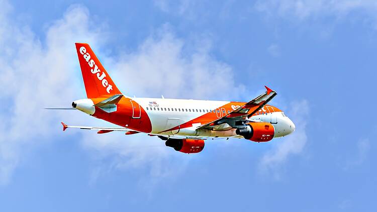 EasyJet plane in the sky