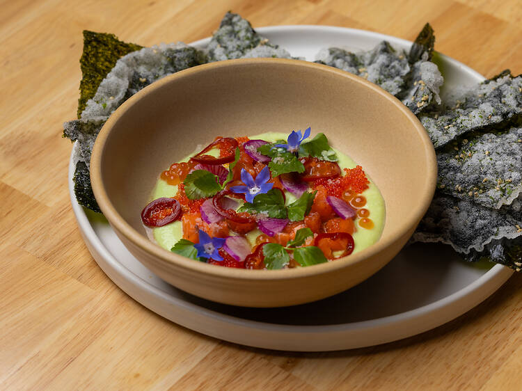 Yi Cha Korean caviar dip at Yi Cha.