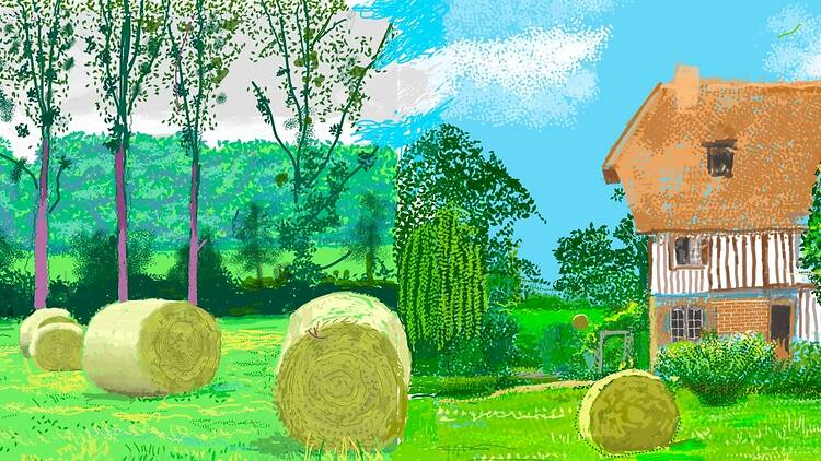 A Year in Normandie (detail), 2020-2021, composite iPad painting © David Hockney