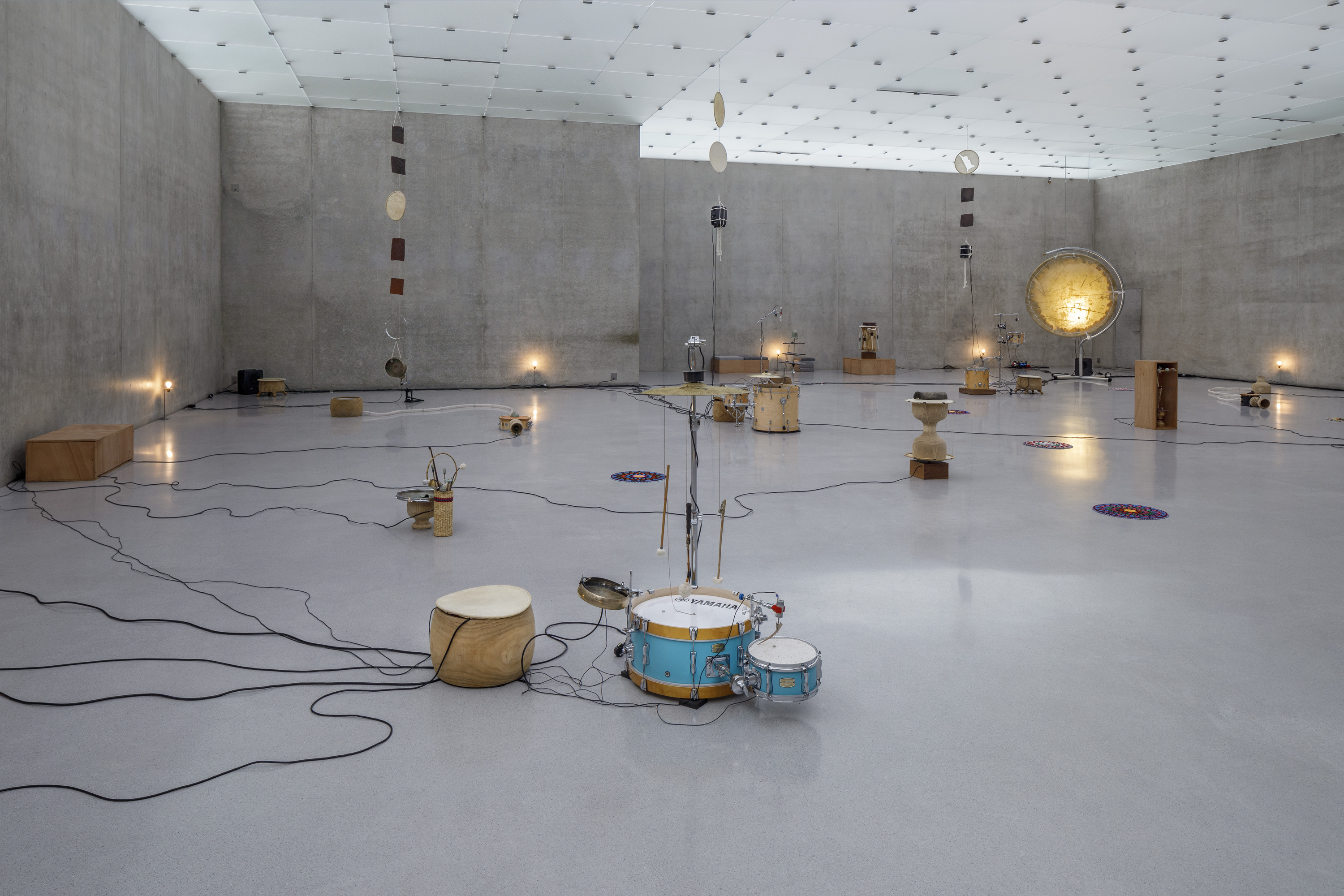 Installation of Tarek Atoui’s invented instruments 