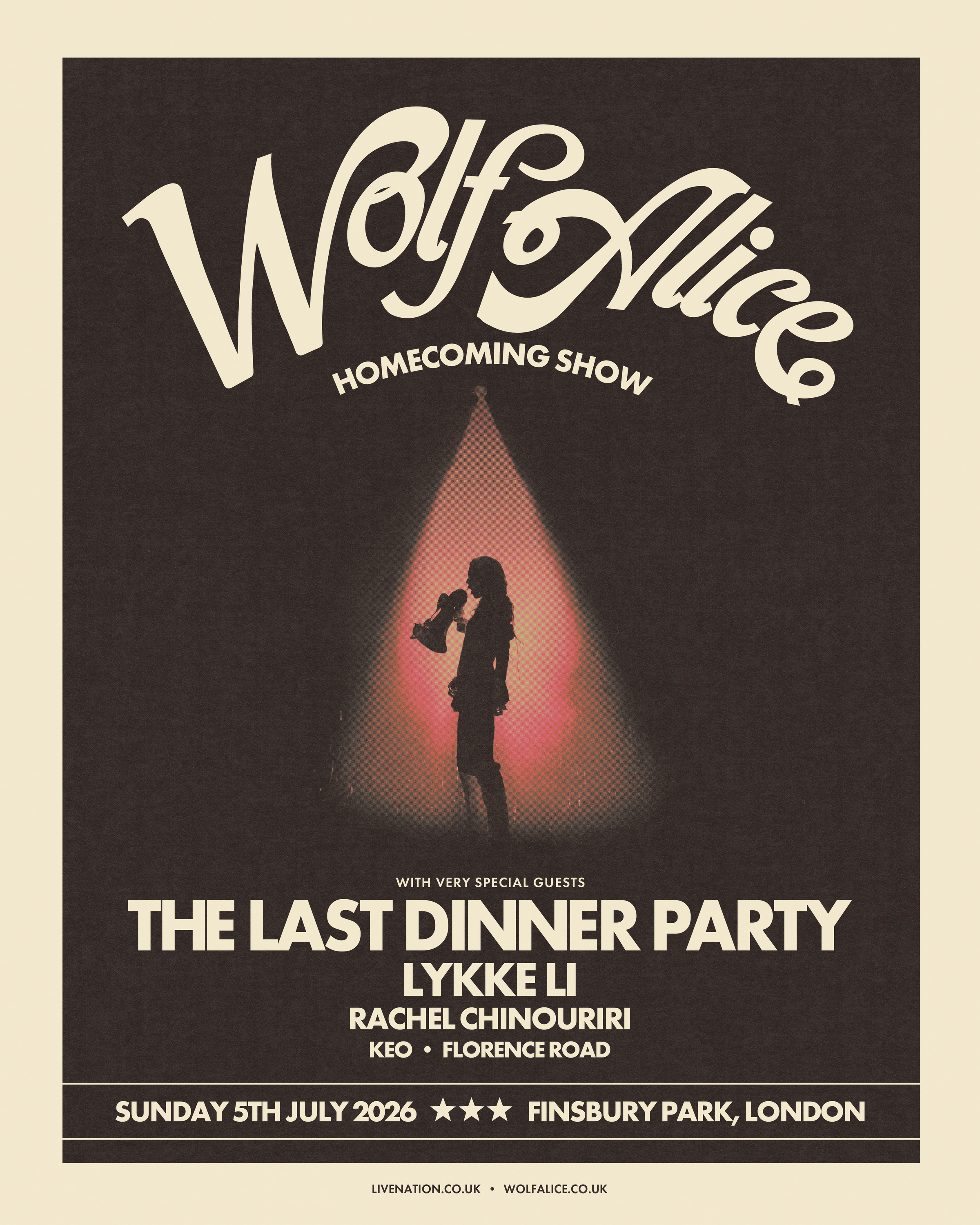 Wolf Alice poster for Finsbury Park show