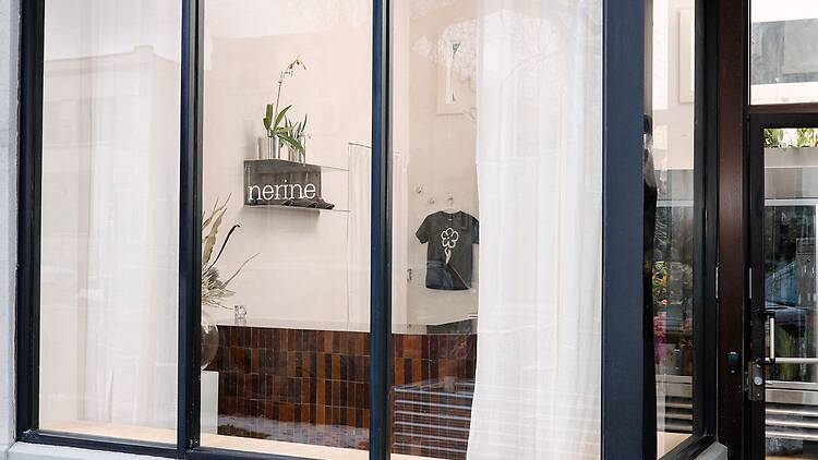 The exterior of Nerine's storefront.