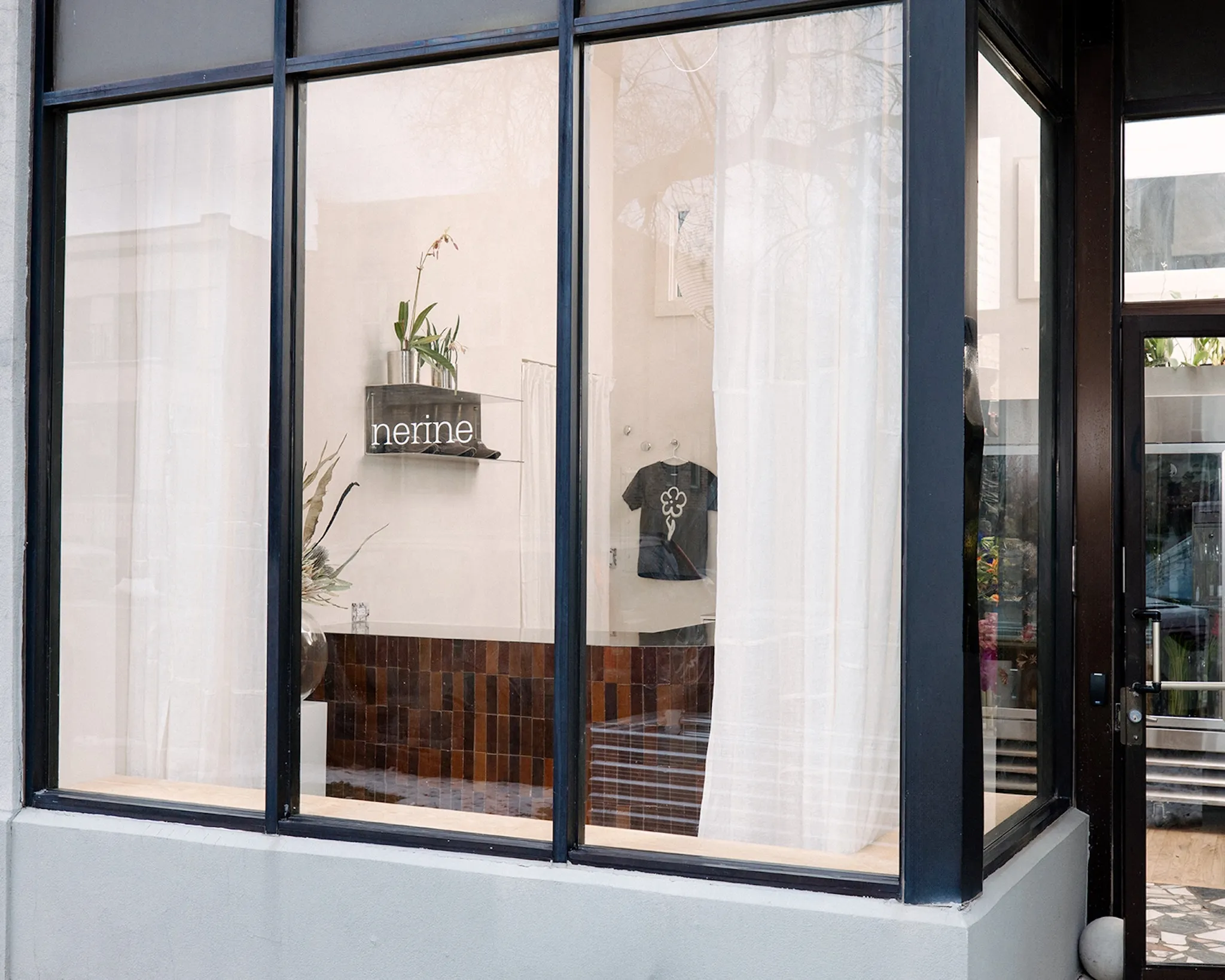 The exterior of Nerine's storefront.