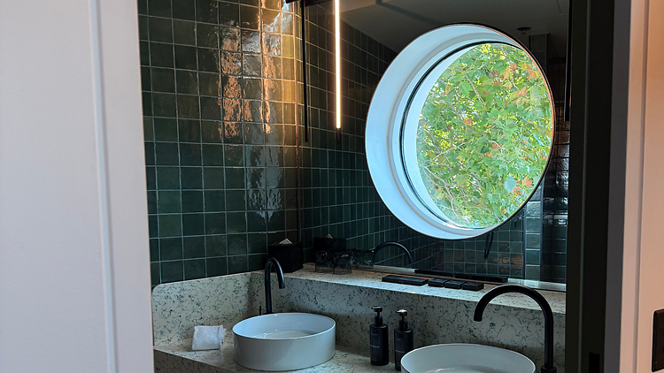 The bathroom at 25hours Hotel Sydney The Olympia