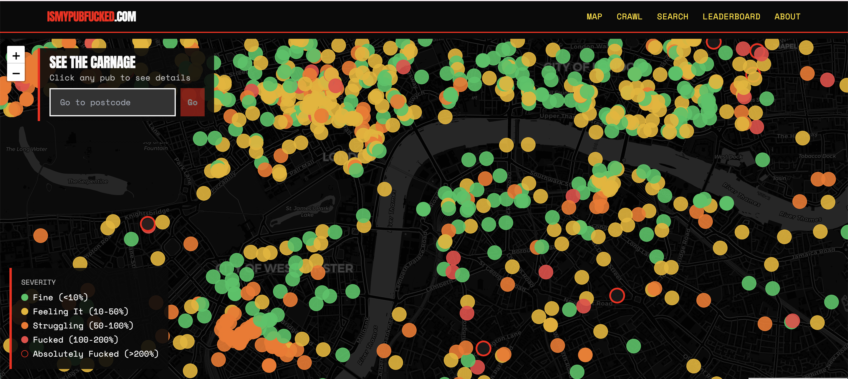 An essential new map shows which London pubs are most at risk of closure
