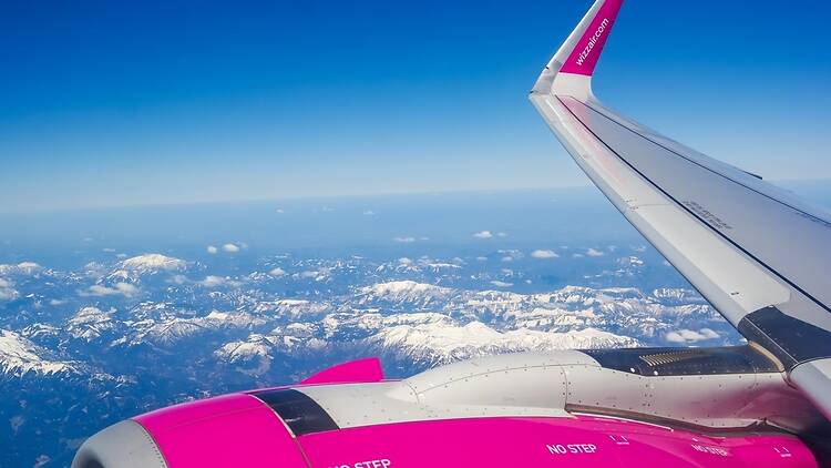 Wizz Air plane in the sky Wizz Air plane in the sky