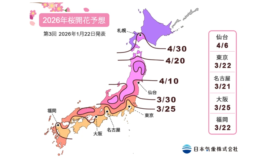  日本櫻花最新預測2025