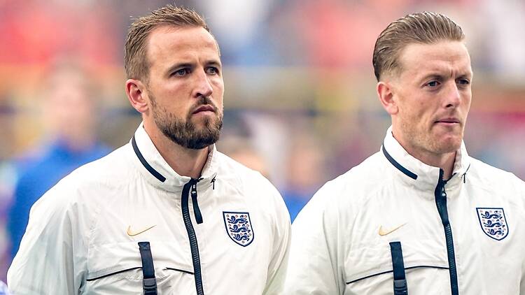 Harry Kane and Jordan Pickford, England football players Harry Kane and Jordan Pickford, England football players