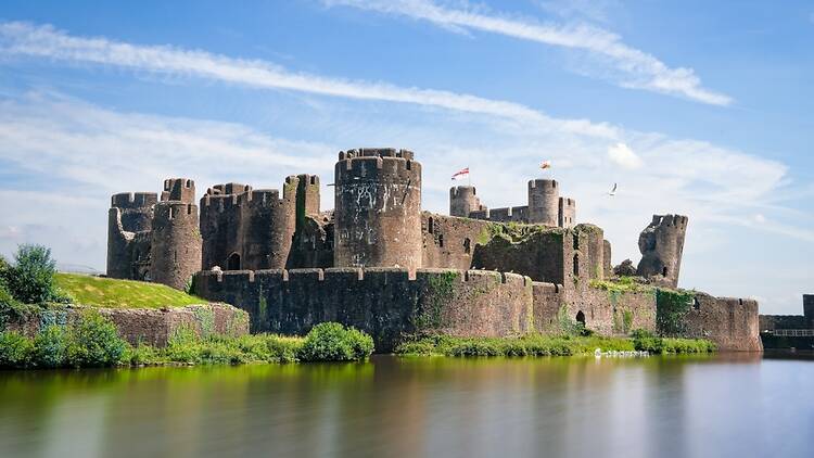 Caerphilly Castle in south Wales Caerphilly Castle in south Wales