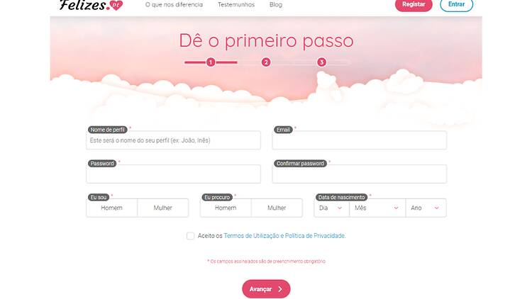 Passo 1 – fazer o registo