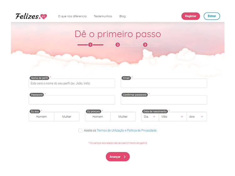 Passo 1 – fazer o registo