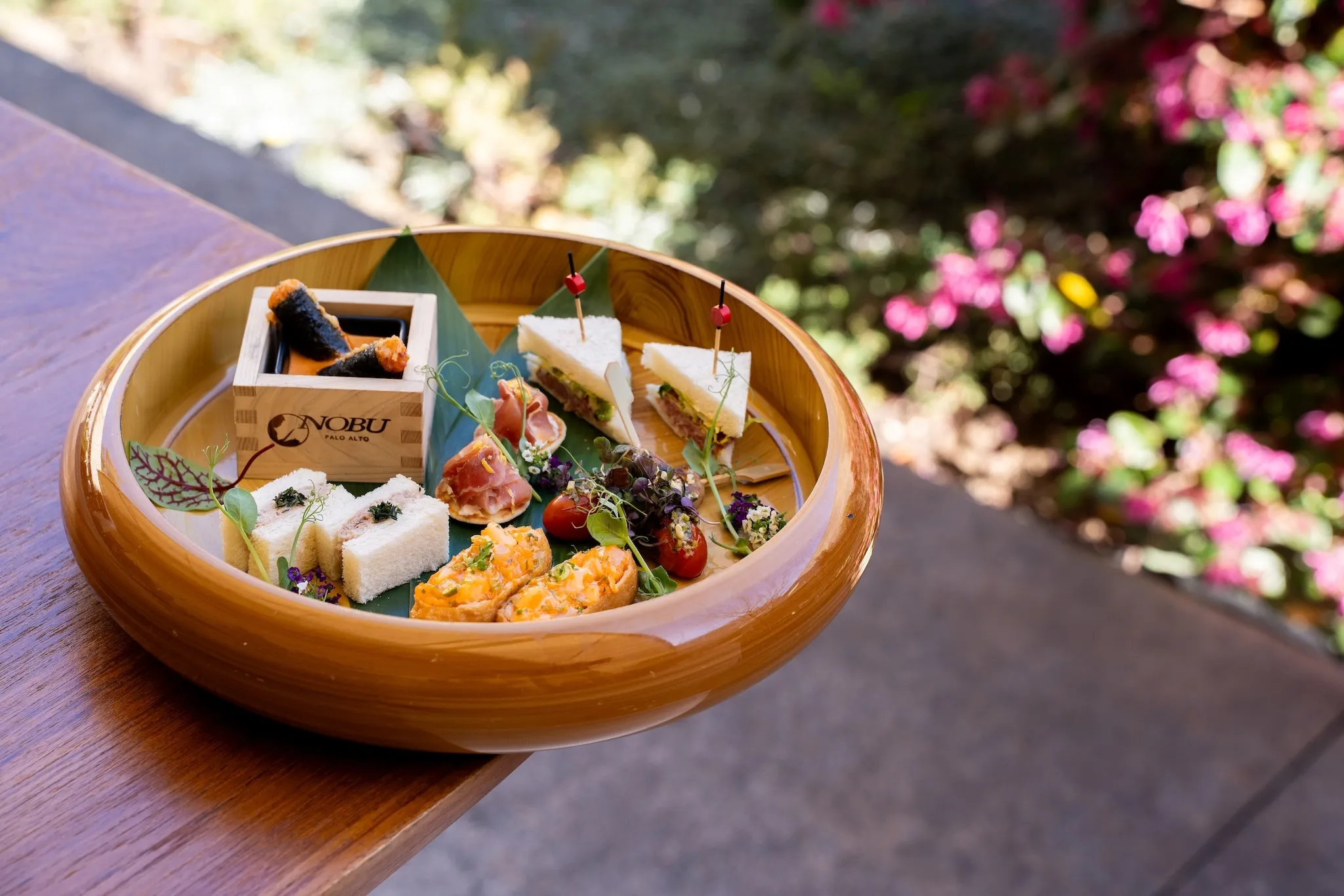 Afternoon Tea in the Garden at Nobu Hotel Palo Alto