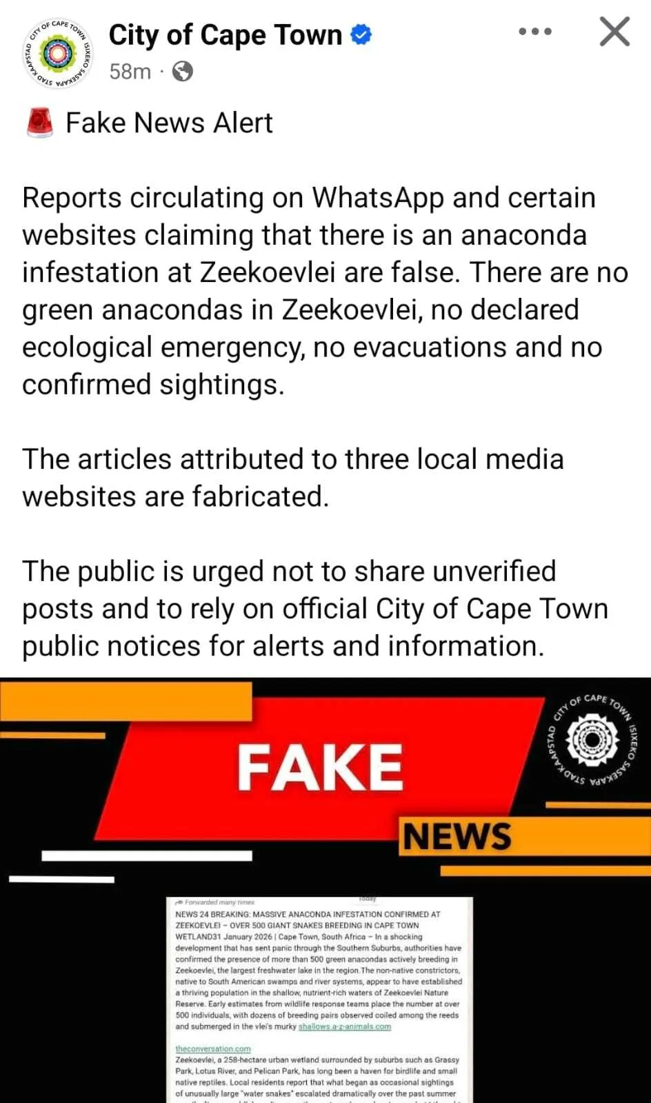 Anaconda fake news 