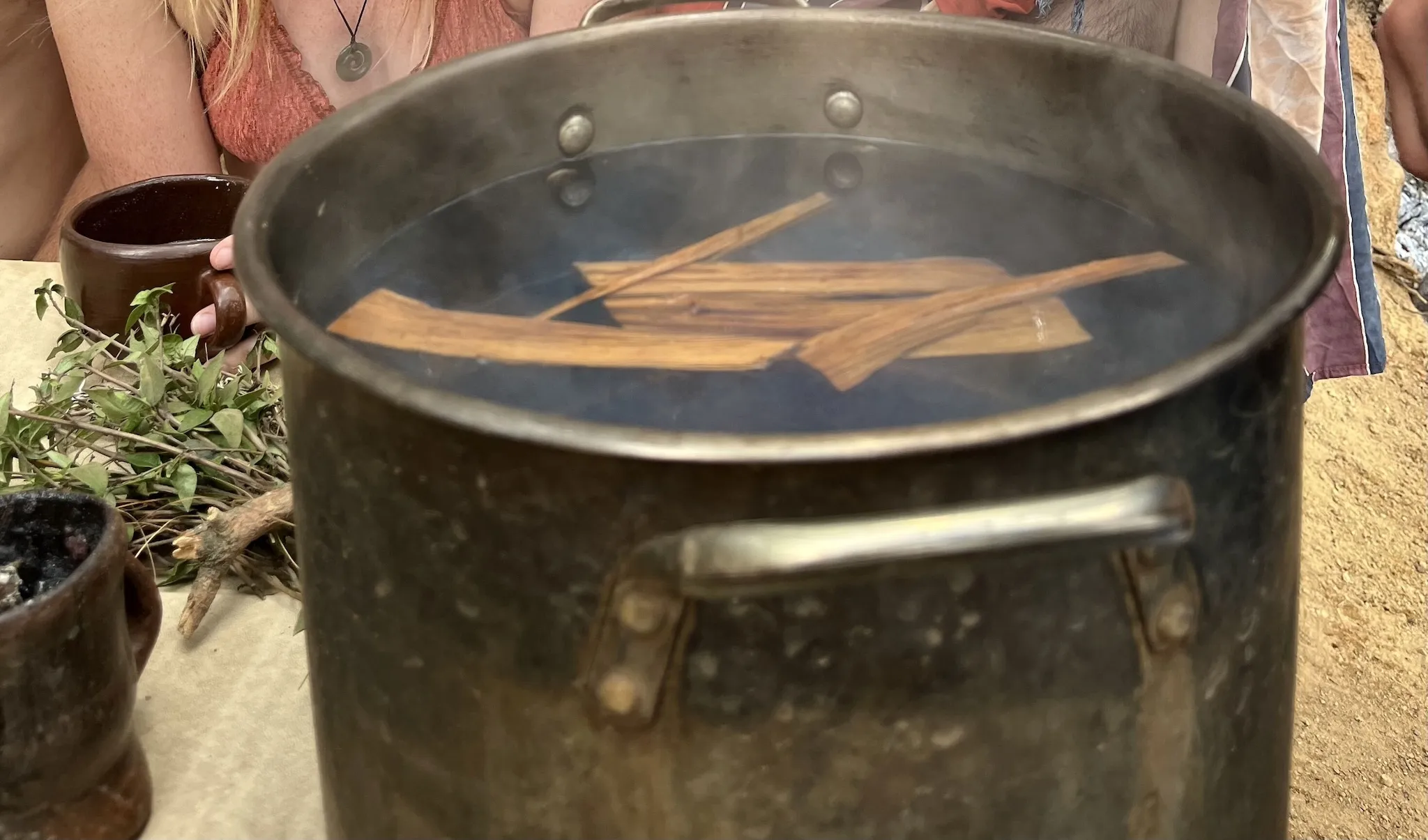 The herbal concoction at a temazcal ceremony
