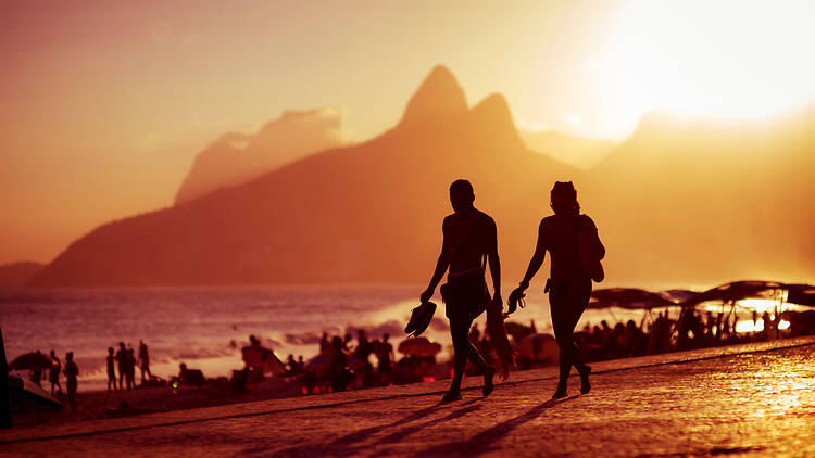 People walking on the beach in Rio de Janeiro