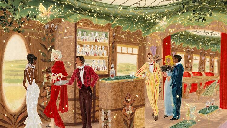 Illustration of Celia carriage for Belmond British Pullman