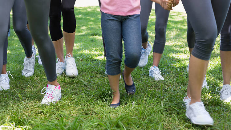 Females participating in breast cancer campaign