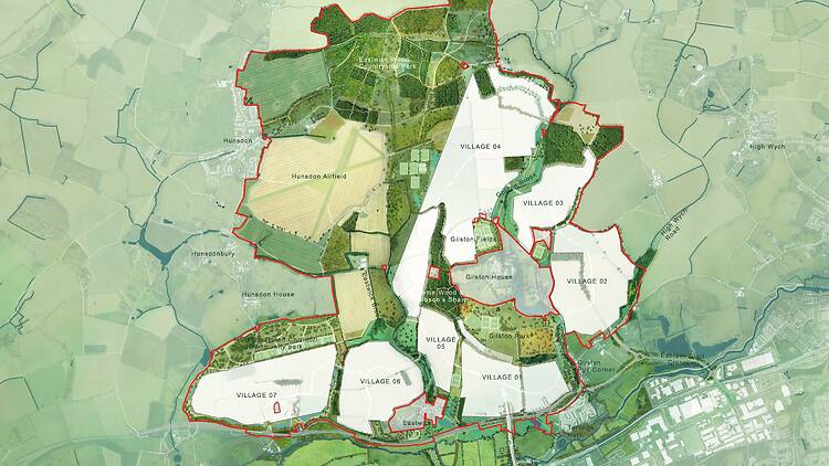 Birdseye view of plans for Gilston's seven villages Birdseye view of plans for Gilston's seven villages