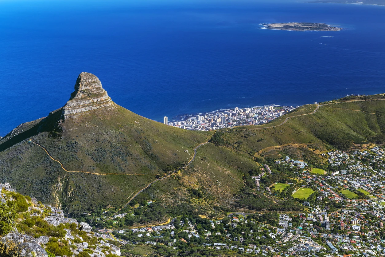  Lion's Head, part of Signal Hill and Robben Island