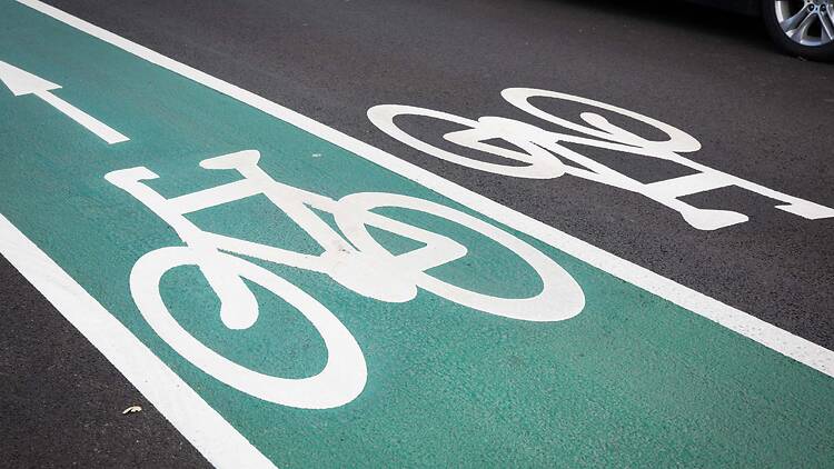 Cycle lane in London