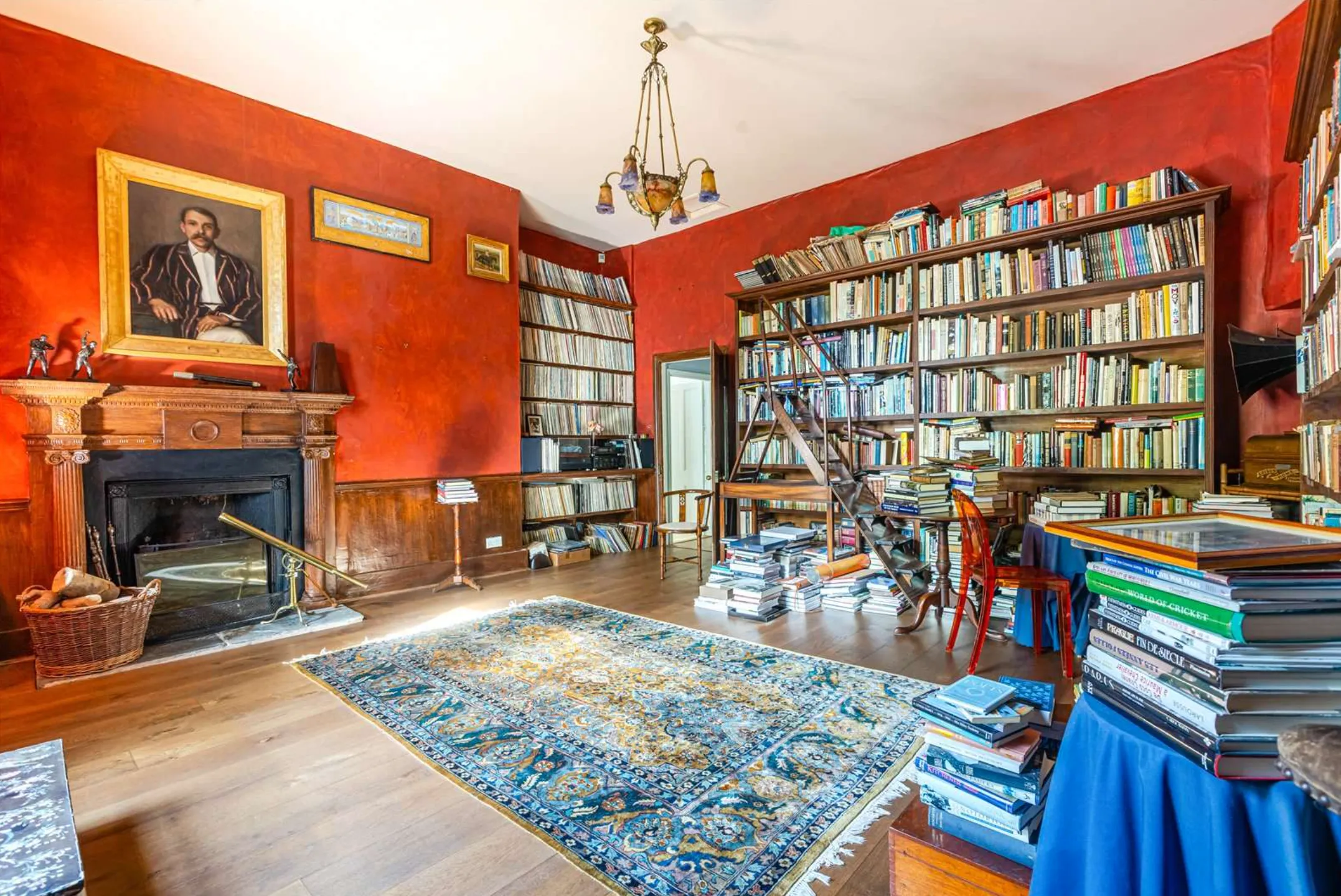 Library at Halsdon House, Dolton &ndash; former home of Rolling Stones drummer Charlie Watts