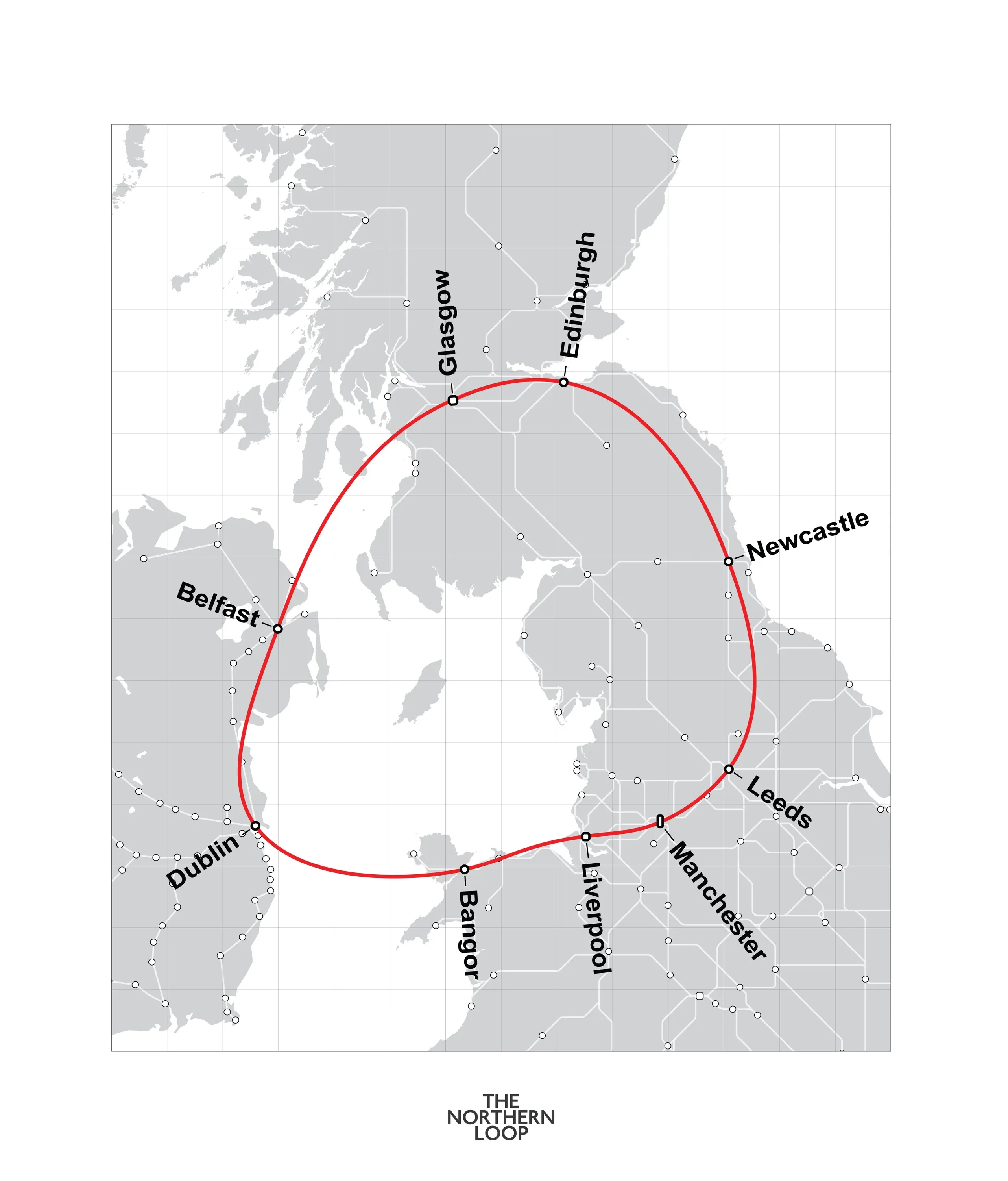 Map of The Loop high-speed train line