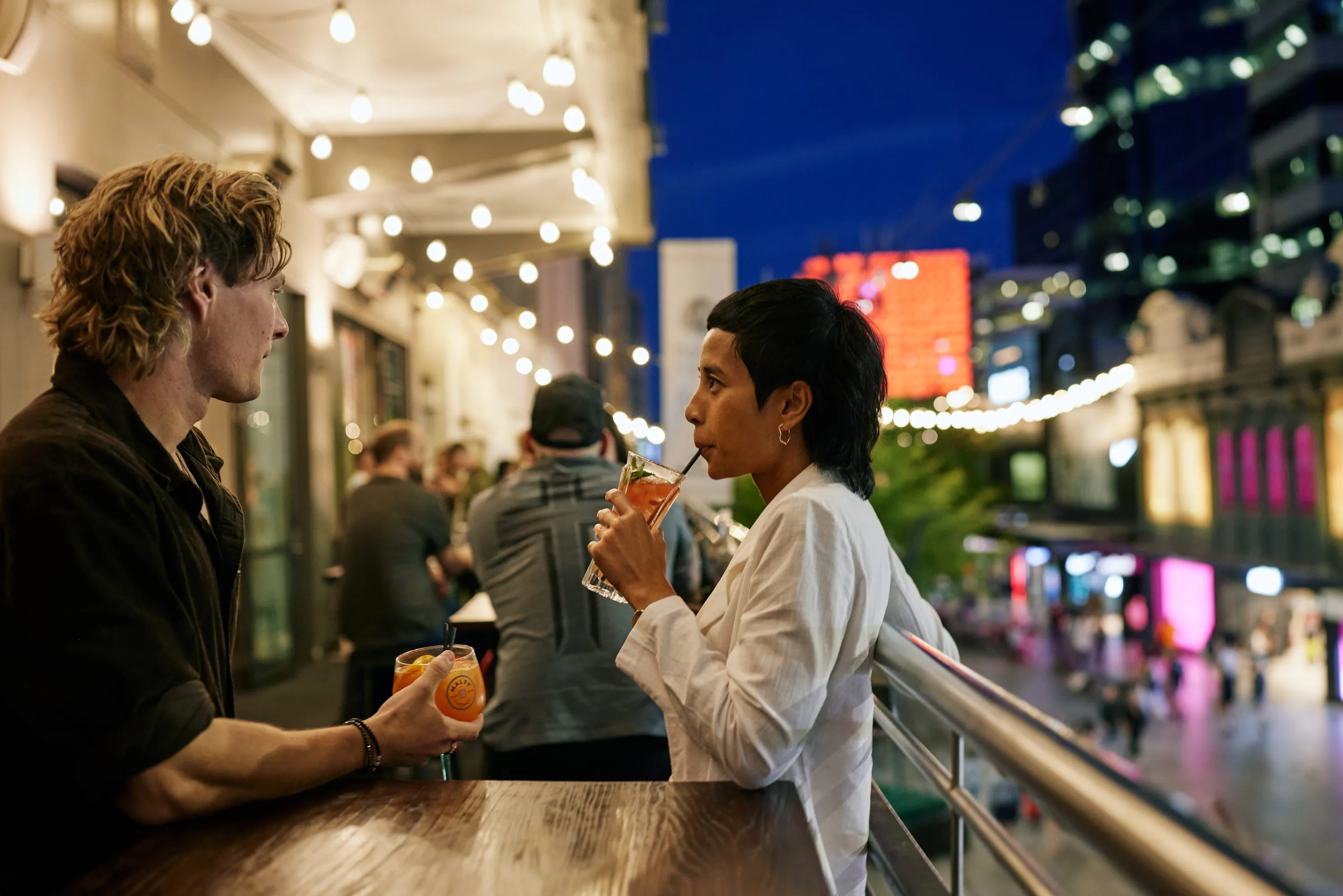 Couple at bar