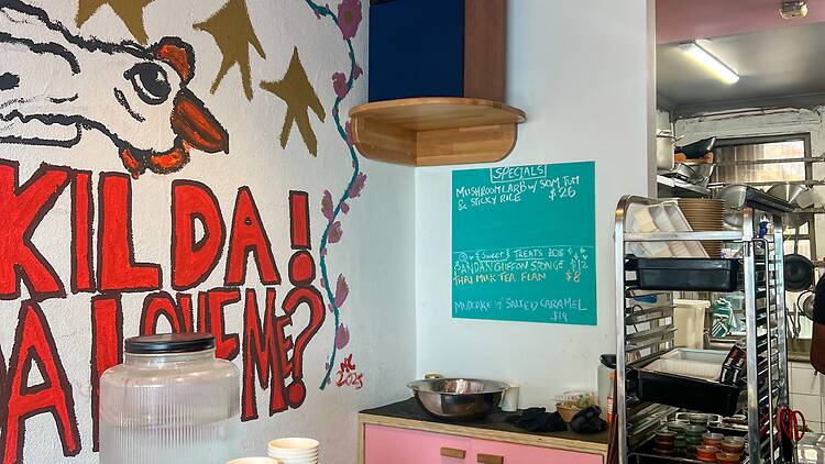 A mural on the wall at Yang Thai.