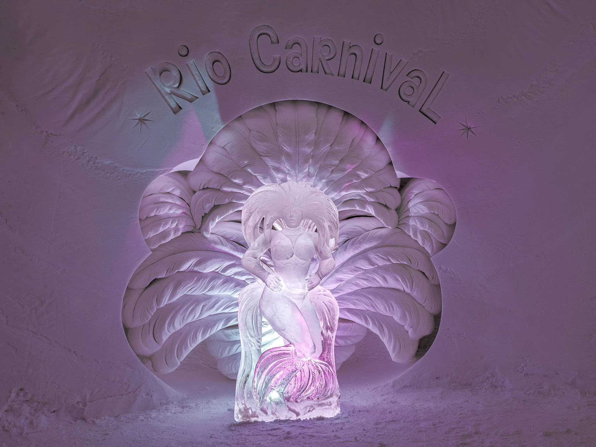 Ice sculpture of a dancer of Rio carneval