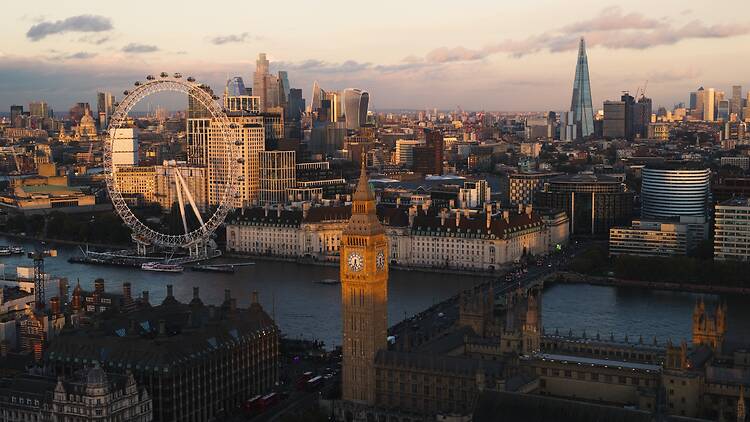 5-5-2025 London - Aerial View Shot of London UK, United Kingdom