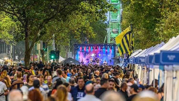 crowds in Melbourne attending the Greek Antipodes Festival