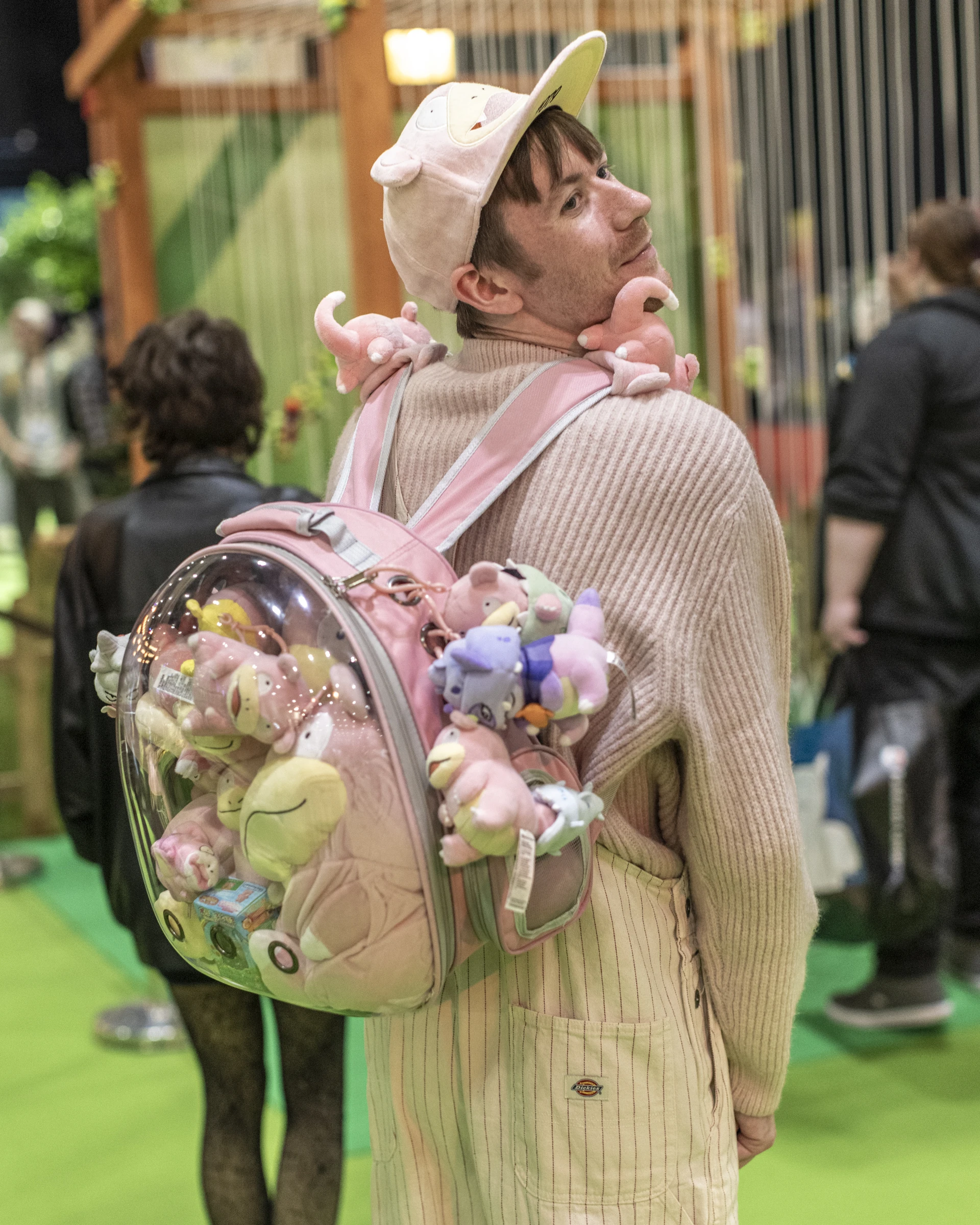 Man wearing pink Slowpoke costume at Pokemon Championships