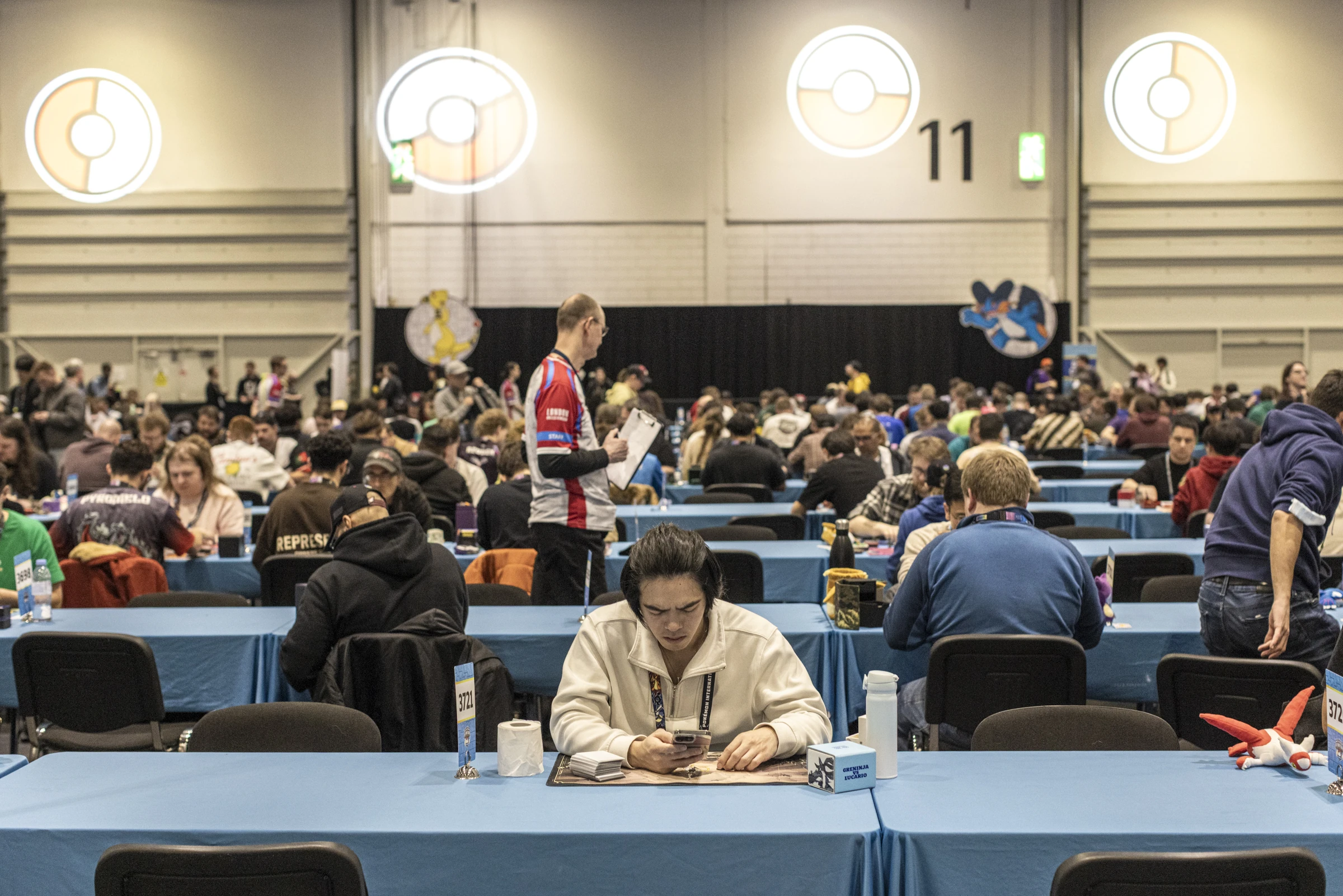 Rows of tables at the Pokemon championships
