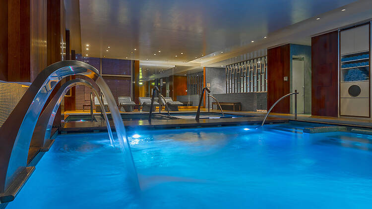 An image of one of the pools inside the spa